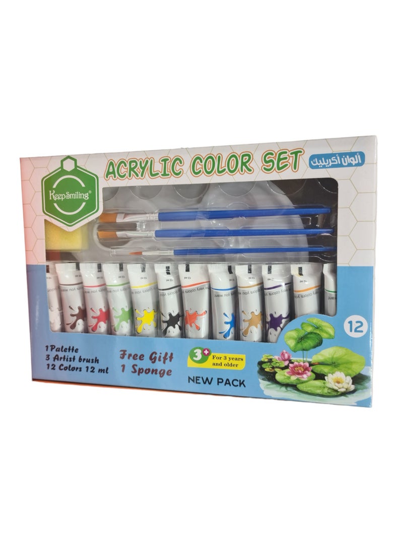 كيب سمايلينج طلاء ألوان أكريليك مع مجموعة فرش متعدد الألوان - Image 1