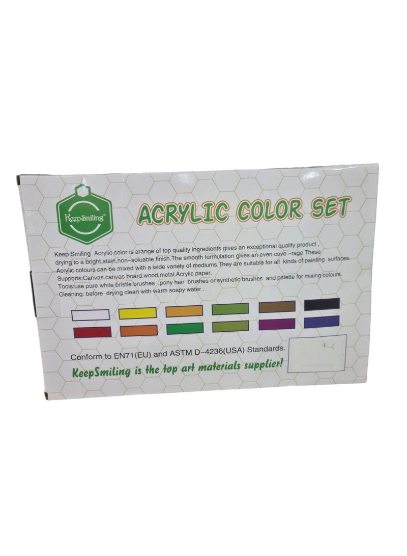 كيب سمايلينج طلاء ألوان أكريليك مع مجموعة فرش متعدد الألوان - Image 2