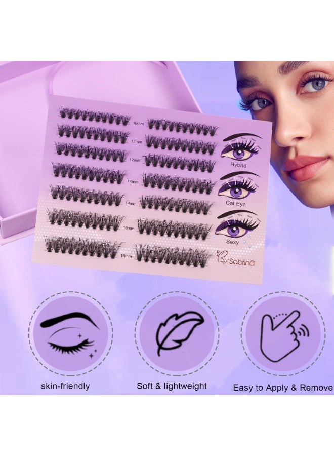 BY SABRINA 140pcs False Eyelashes, DIY Lash Extension Kit,Individual Lash Clusters With Lash Bond,Lash Remover And Applicator, Eyelash Extension Kit, Easy To Apply At Home（40d Kit)，Natural Curl Personal Eyelash Set,Segmented False Eyelashes, Thick Eyelashes - Image 2