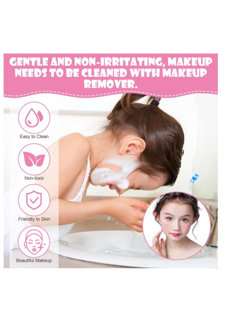 Excefore Kids Makeup Sets for Girls, 14 Colors Washable Children's Make Up Kit with Mirror, Non-Toxic Cosmetic Beauty Set Gift for Kids, Princess Pretend Play Games Toys Birthday, for Girls - Image 4