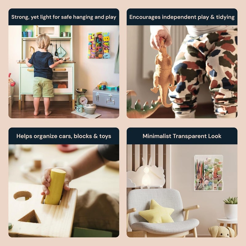 SimplyImagine Hanging Acrylic Toy Dispensers Single Divided  Playroom Storage Acrylic Bin  Wall Toy Storage  Wall Bin for Playroom Organization And Storage - Image 3