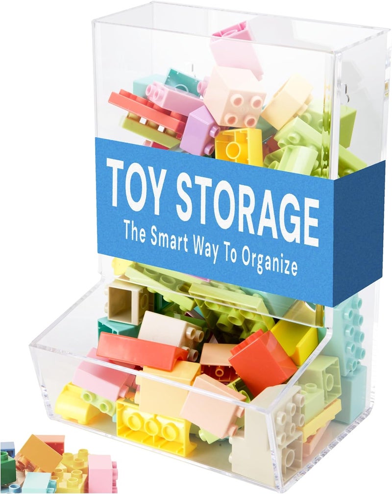 SimplyImagine Hanging Acrylic Toy Dispensers Single Divided  Playroom Storage Acrylic Bin  Wall Toy Storage  Wall Bin for Playroom Organization And Storage - Image 1