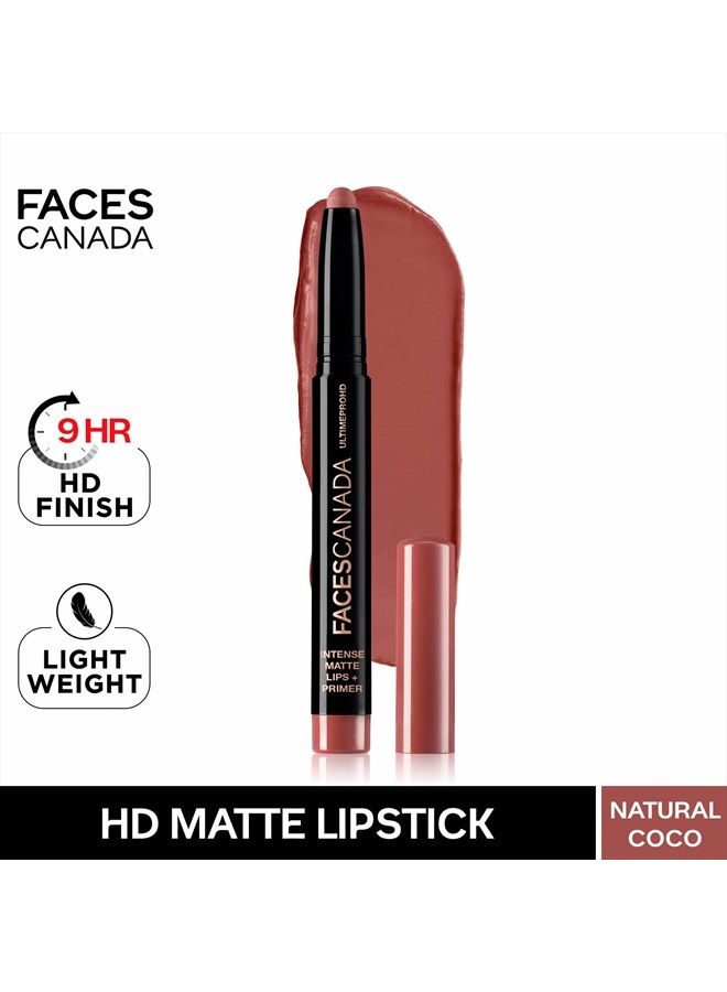 Facescanada Faces Canada Hd Intense Matte Lipstick, Feather Light Comfort, 10 Hrs Stay, Primer Infused, Flawless Hd Finish, Made In Germany, Brown, Red, Pink, Purple, Nude Lip Color, Natural Coco, 0.05 Oz - Image 2