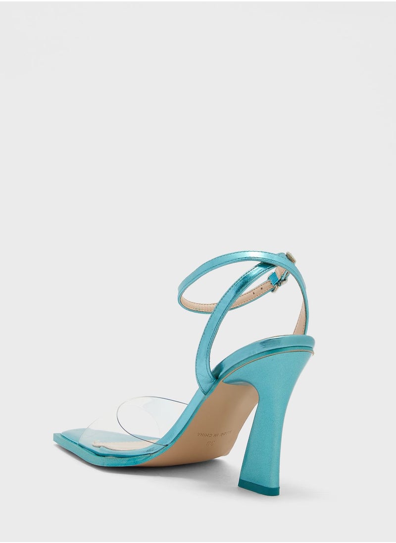 Ginger - Clear Strap High Heeled Sandals - Image 1
