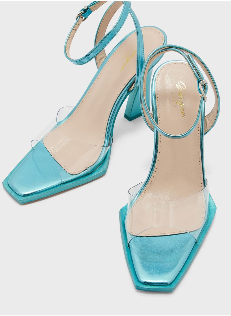 Ginger - Clear Strap High Heeled Sandals - Image 1