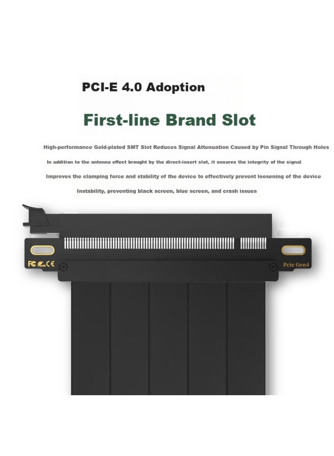 Kelepu Pcie 4.0 X16 Extension Cable For Sound Card, Network Card, Graphics Card Vertical Installation Adapter Cable 15Cm Full Speed Without Attenuation Compatible With 4090 Graphics Card 180 Degree Bl - Image 3