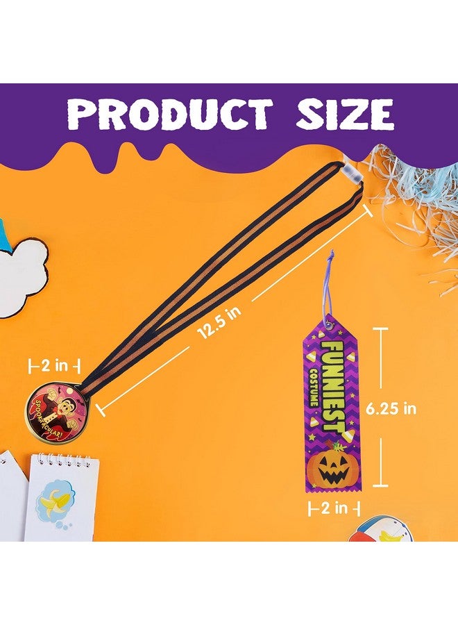 JOYIN 24 PCS Halloween Medals Trophies with Ribbons for Kids Children Party Award Celebration and Spooky Contest Rewards, Halloween Party Favors Supplies for Carnival Game Prizes - Image 3