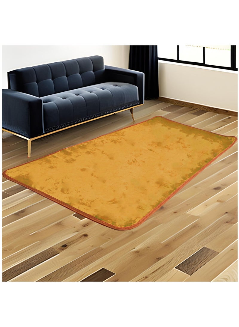 Fabienne Non-Slip Carpet for Living Room Dining Room Kids Room Bed Room Floor Mat Super Soft Homedecor Velvet Mat Golden Beige, Polyester, Rectangle, 90x190cm - Image 1