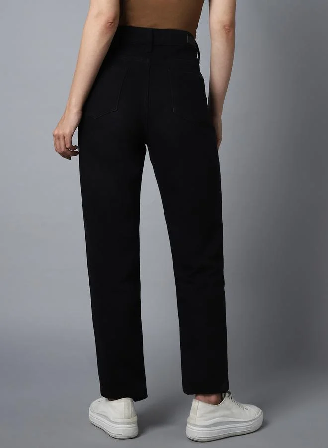 High Star  High Star Black High Rise Straight Fit Jeans for Women | Best Price UAE