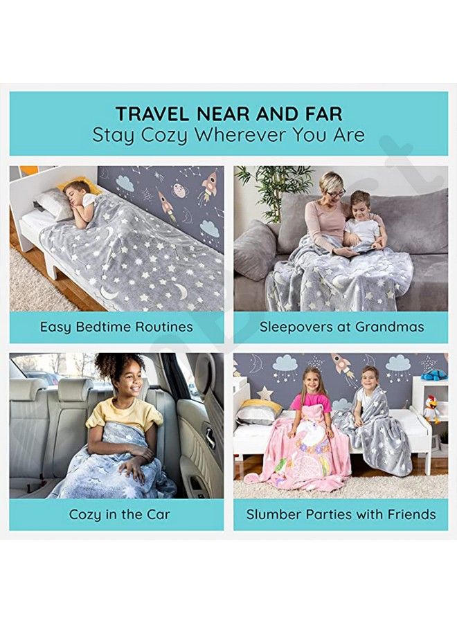 FunBlast بطانيات للأطفال_بطانية تتلألأ في الظلام بطباعة كرتونية بطانيات خفيفة الوزن ناعمة مريحة لجميع الأجواء للأطفال من 1 إلى 10 سنوات (رمادي) (نجوم وقمر بوليستر) - Image 5