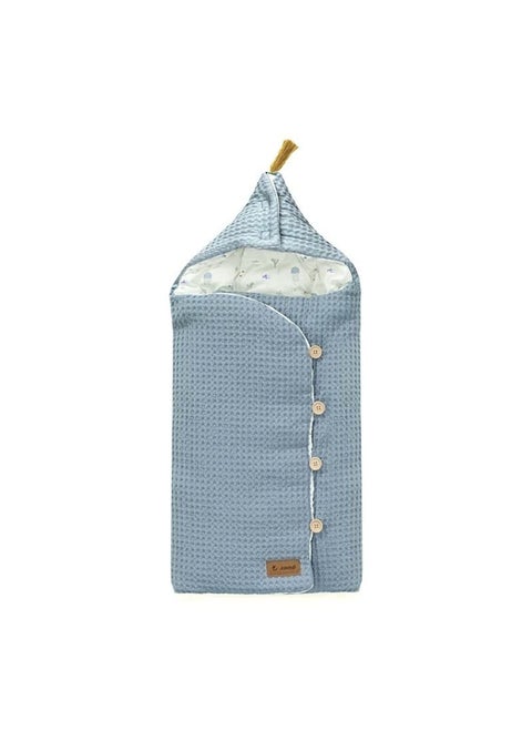 Mims Footmuff Zipper Fluffy Padding,Protects From Cold,Functional And Practical Hood,Interior In Very Soft Fleece Fabric,0+ (Blue)