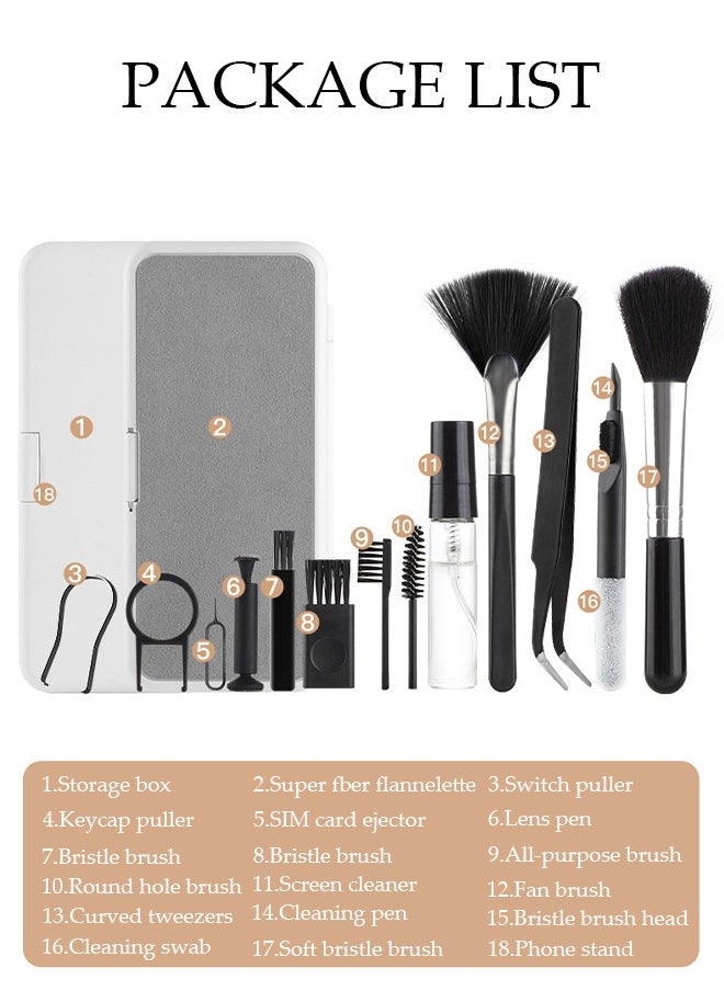 DUNISO - Laptop Phone Screen Cleaner Kit, Computer Keyboard Brush Cleaning Spray for iPhone AirPods MacBook iPad, 14-in-1 Electronic Device Clean Tool for Camera PC Monitor Earbud TV Tablet Car Screens - Image 1