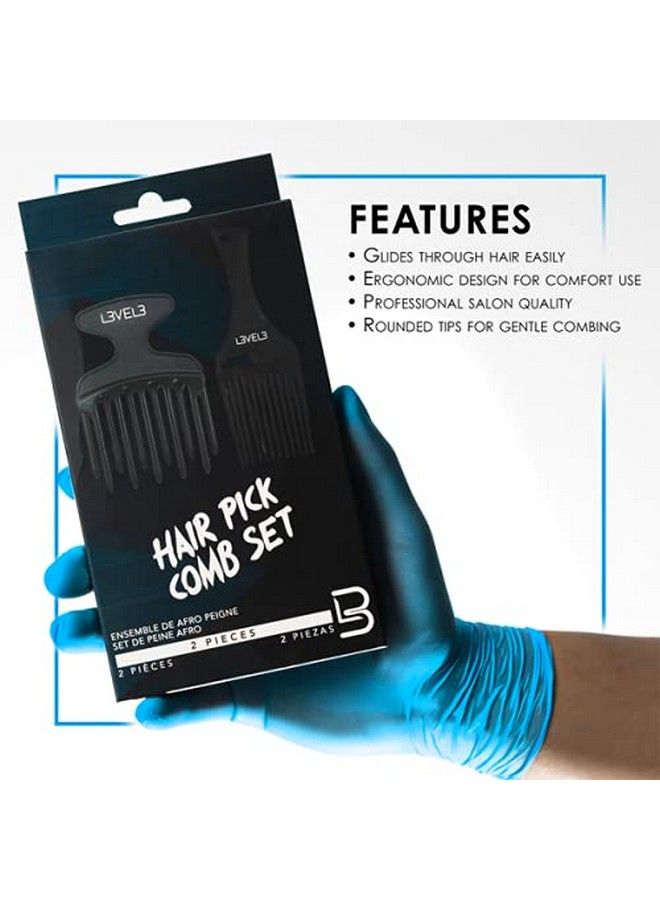L3 مجموعة مشط شعر من المستوى 3 تنزلق بسهولة عبر الشعر جودة صالون احترافية أطراف مدورة لمنع التهيج مشط شعر من المستوى 3 2 قطعة - Image 4