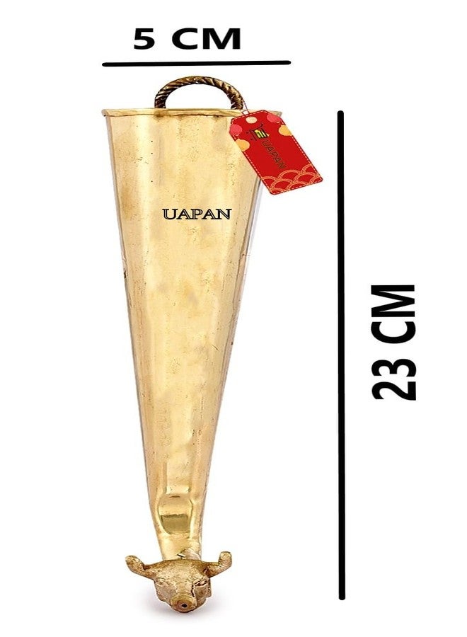 أوبان UAPAN النحاس الديني شيف بوجا شيف جال أبهيشيك جاوموكي شرينجي (24 سم) (حجم صغير)، ذهبي - Image 2