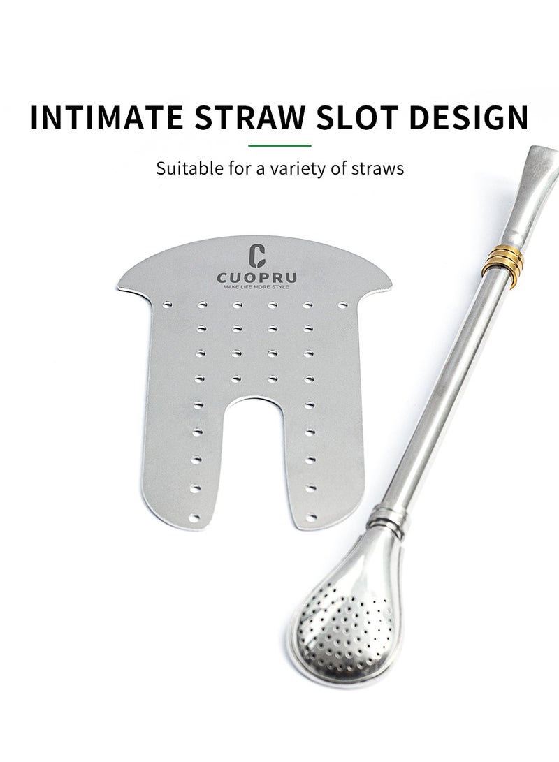 CUOPRU Yerba Mate Cup Set 8 oz Argentinian Style with Bombilla Straw and Tea Strainer  - Image 4