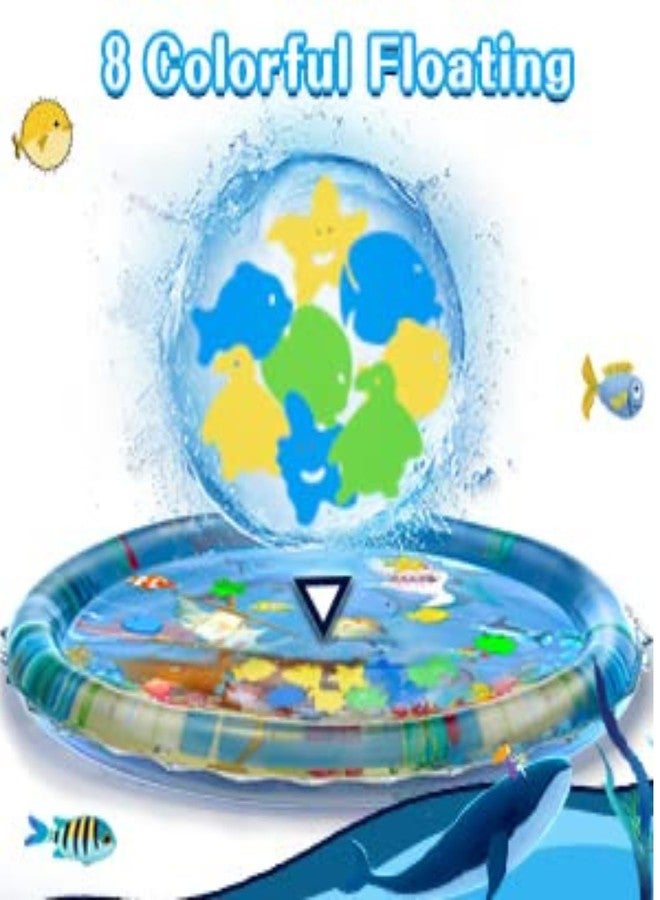 Mashes 100 X 100 Infant Toy Gift Activity Play Mat,Baby Infant Toddlers Inflatable Water Play Floor Mat Children Growth Activity Tool Tummy Time Baby Water Mat Infant Toy for Newborn Baby Boy Girl Round mat (100 X 100 CM Water Play Mat) - Image 3