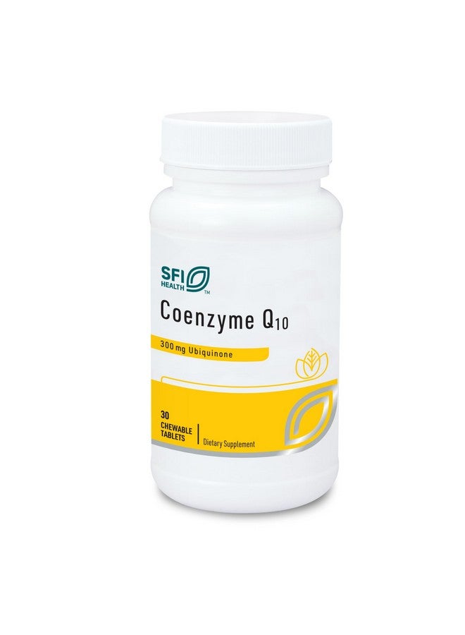Klaire Labs Chewable Coenzyme Q10 - High Strength 300 Milligrams CoQ10 as Ubiquinone, Emulsified with Vitamin E for Improved Absorption (30 Tablets) - Image 1