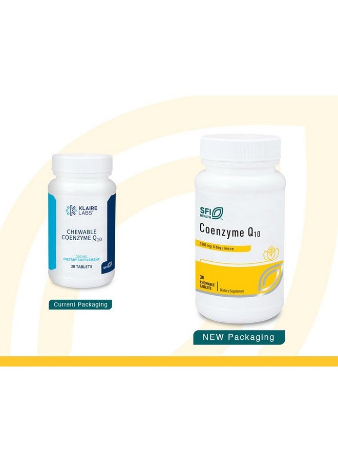 Klaire Labs Chewable Coenzyme Q10 - High Strength 300 Milligrams CoQ10 as Ubiquinone, Emulsified with Vitamin E for Improved Absorption (30 Tablets) - Image 2