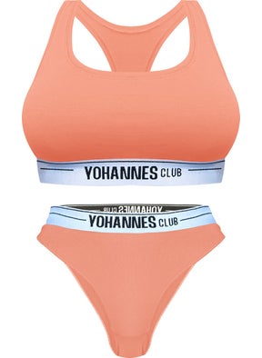 Yohannes Club Yohannesclub Women's Underwear Set(B. Bra-Brazilian), Salmon  - Image 1