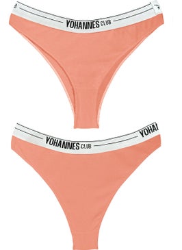 Yohannes Club Yohannesclub Women's Underwear Set(B. Bra-Brazilian), Salmon  - Image 3