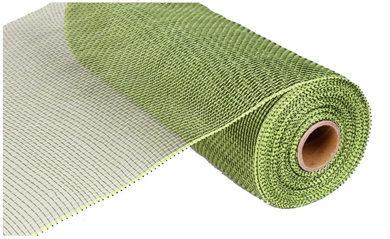 10 Inch x 30 Feet Deco Poly Mesh Ribbon Moss Green Non Metallic RE1302E4