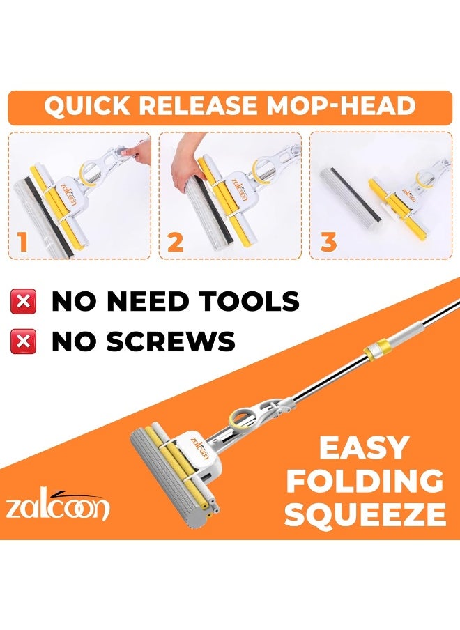 Zalcoon PVA Quadruple Rollers Sponge Mop 33cm  - Image 2