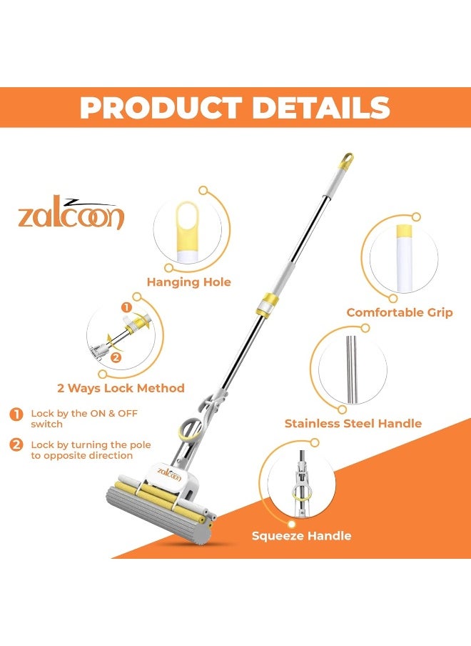 Zalcoon PVA Quadruple Rollers Sponge Mop 33cm  - Image 3