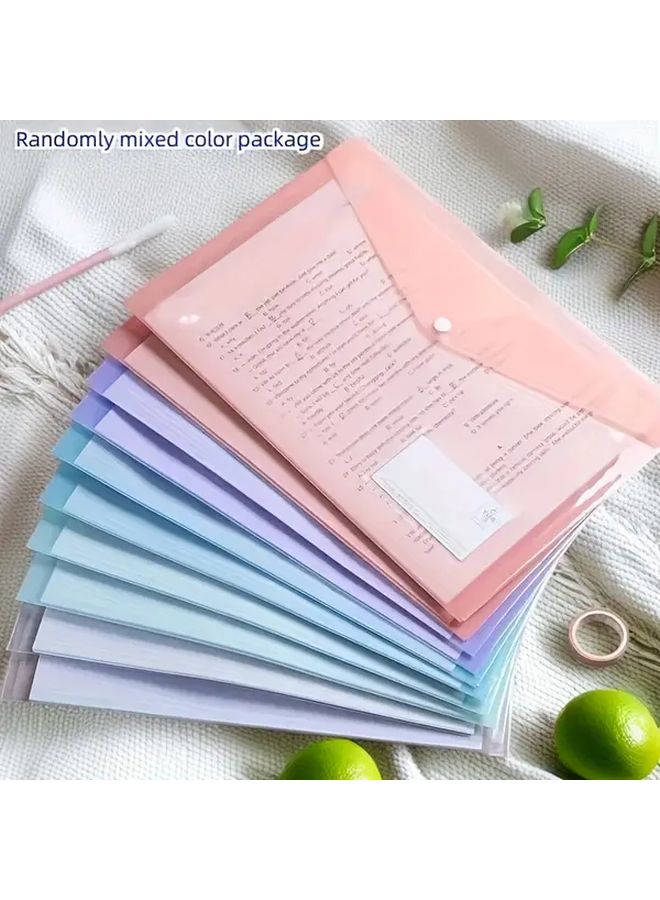 5 Sets A4 Transparent Polycarbonate File Folders Snap Closure Document Organizer - Image 3