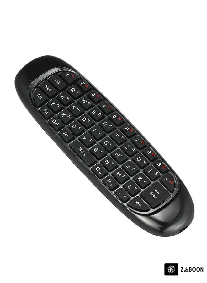 Zaboon Double Sided Wireless Keyboard Remote Control For Smart TV Black