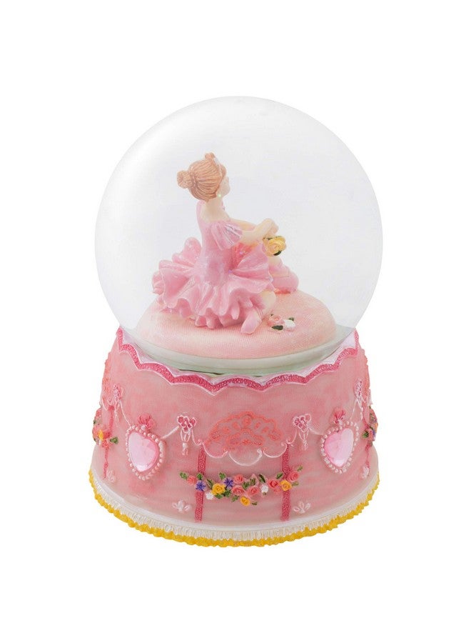 إيلانز ديزاينز تمثال راقصة باليه دوارة بوضعية الجلوس من تصميم Elanze Designs، كرة مائية بقطر 100 مم، تعزف لحن بحيرة البجع - Image 4