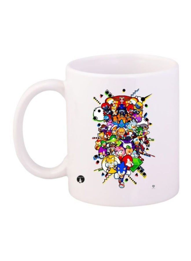 RKN Game Sonic Character Printed Mug White/Blue/Yellow - Image 1