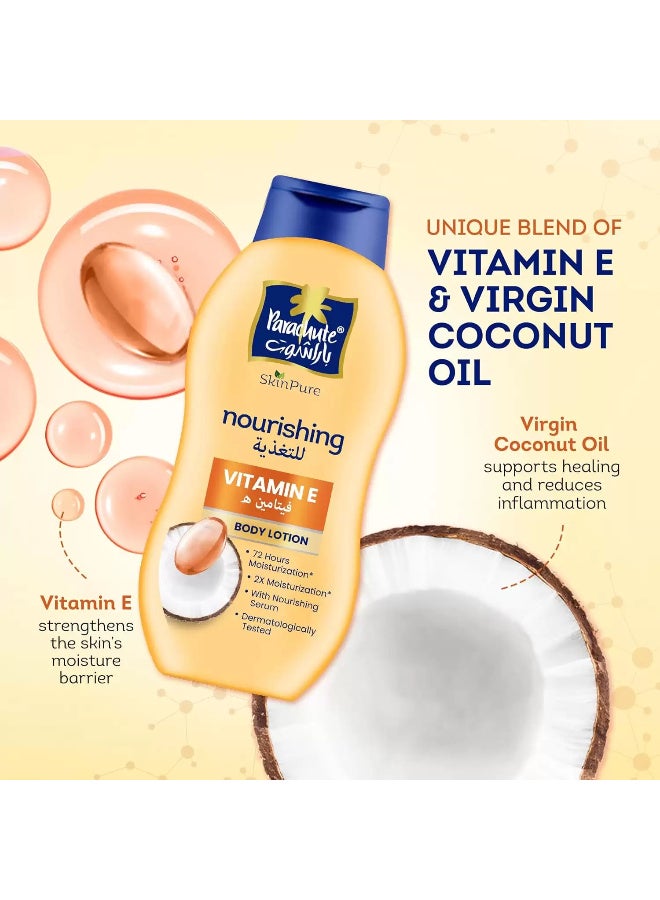 باراشوت لوشن الجسم سكين بيور بفيتامين E من باراشوت 400 مل - Image 3