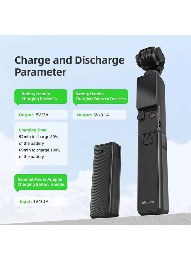 aMagisn بانك طاقة متميز aMagisn لجهاز DJI Osmo Pocket 3 - ملحق أساسي لكاميرات DJI الأكشن - Image 2