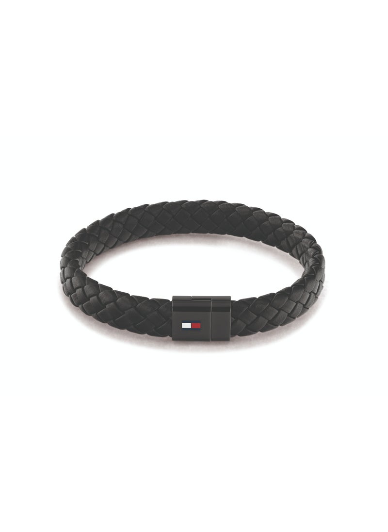 TOMMY HILFIGER - TH JEWELRY ROUND BRAIDED BRACELET MENS LEATHER BRACELET - 2790331 - Image 1