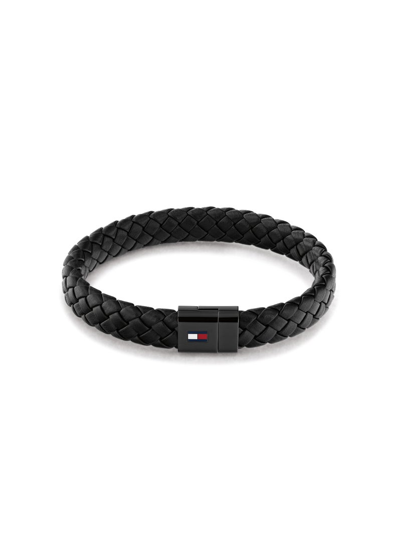 TOMMY HILFIGER - TH JEWELRY ROUND BRAIDED BRACELET MENS LEATHER BRACELET - 2790331 - Image 1