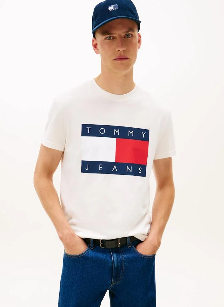 TOMMY JEANS Flag Badge Jersey Crew Neck T-Shirt