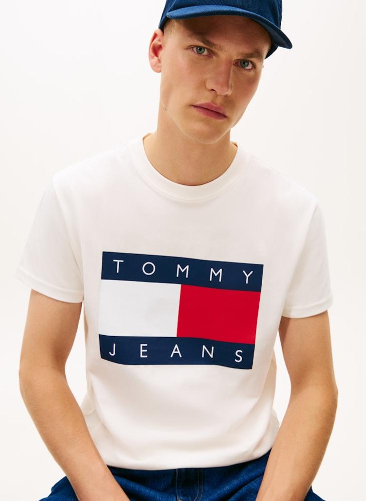 TOMMY JEANS Flag Badge Jersey Crew Neck T-Shirt - Image 3