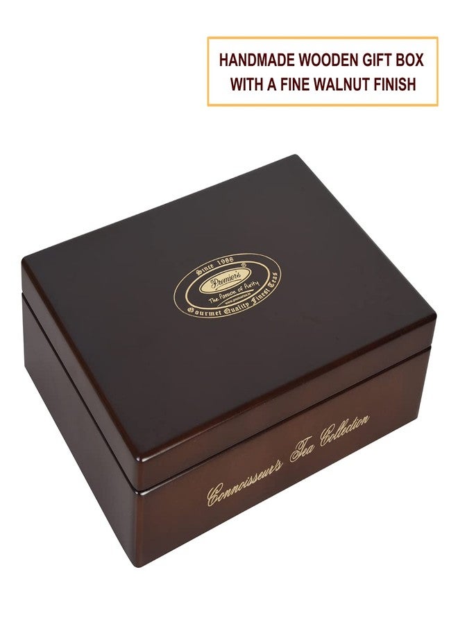 Premiers Connoisseur Collection Handcrafted Wooden Tea Gift Box with 6 Assorted Pure and Flavoured Tea Bags - 90 Cups | 180 Grams | Wooden Gift Box Series - Image 2