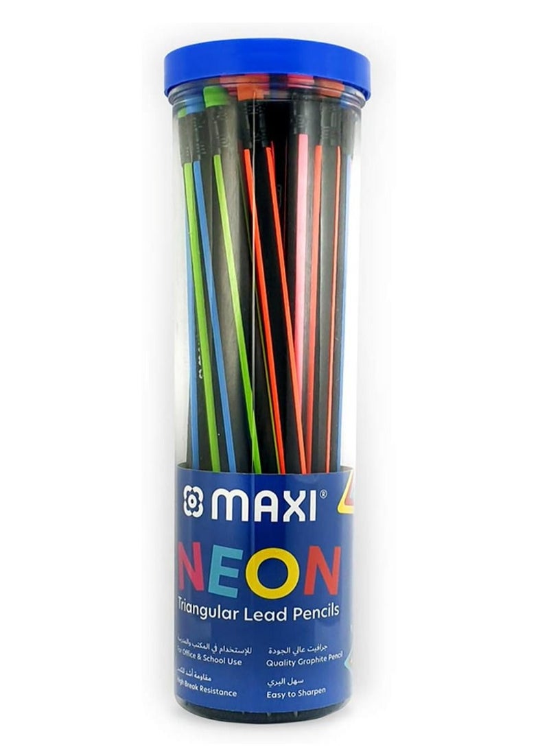 Maxi Pack Of 30 Triangular Lead Pencils Multicolour - Image 1