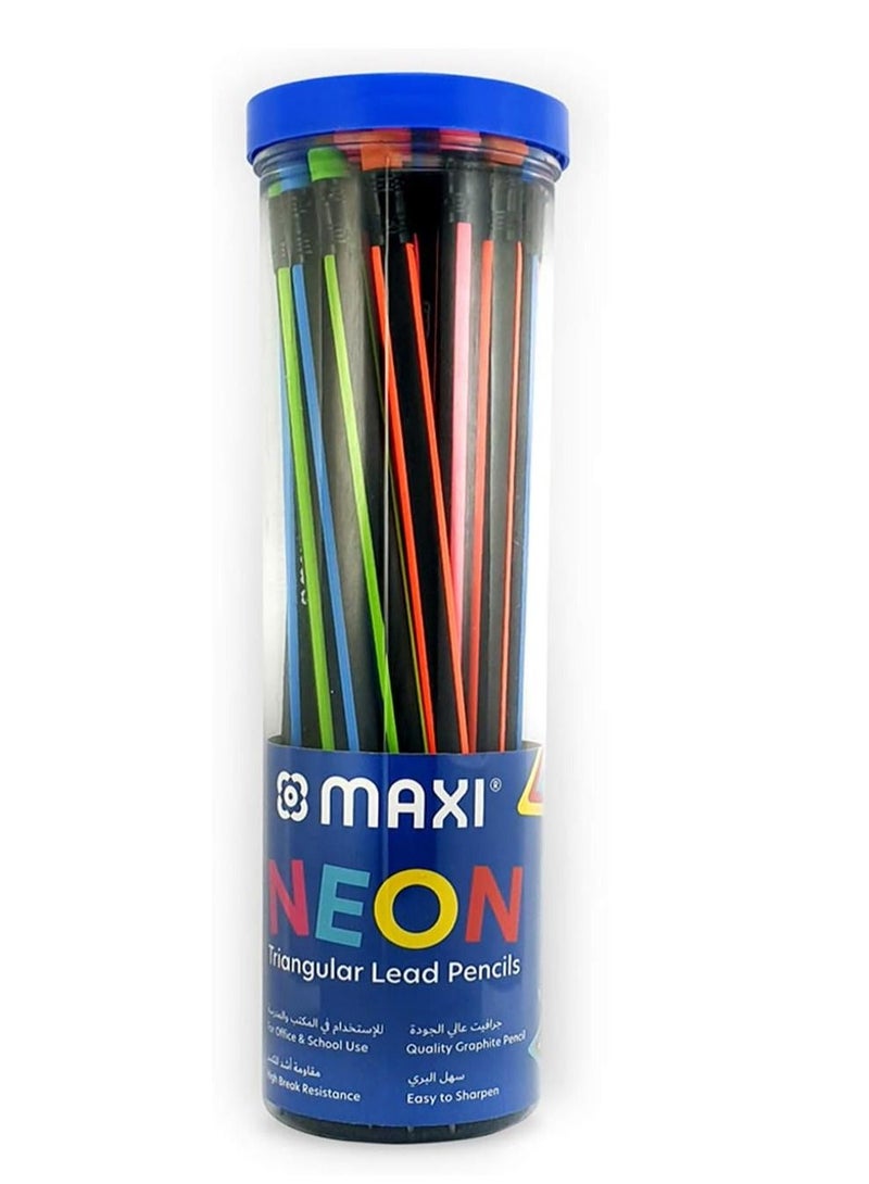 Maxi Pack Of 30 Triangular Lead Pencils Multicolour - Image 2