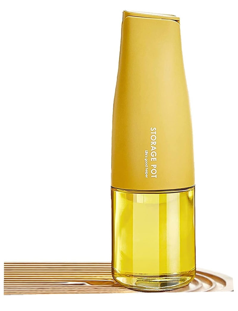 ONSUR Oil Dispenser Bottle Olive Oil Vinegar Dispenser Glass Bottle with Automatic Cap Open Close Bottle Transparent 500 ML Silicone Dropper Pipe Cruets Big Mouth for Oil Pouring - Image 1