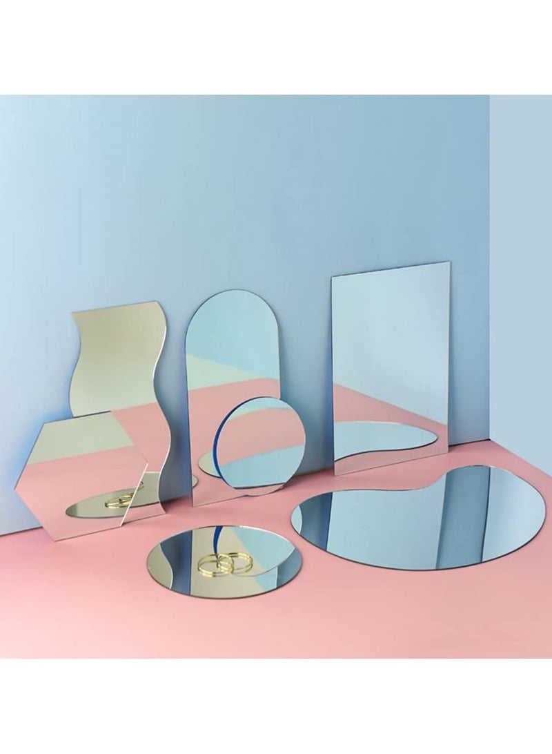 تي بي جي بي مجموعة ألواح الأكريليك المرآة بأشكال هندسية لخلفيات الصور - زينة تصوير أوراق عرض عاكسة (7 قطع) - Image 1