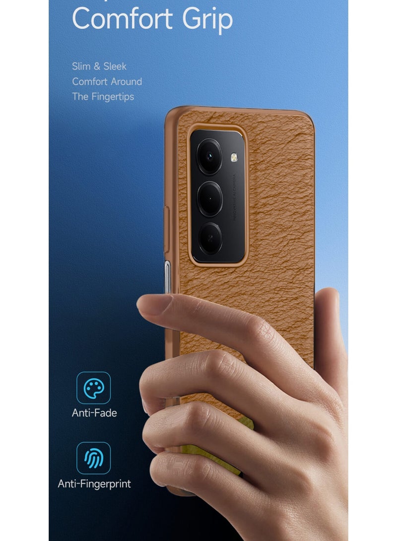 Wtech Xiaomi Redmi 15 5G 2025 Premium PU Leather Shockproof Soft Rubber Case Cover (MCFLSN) - Brown - Image 2