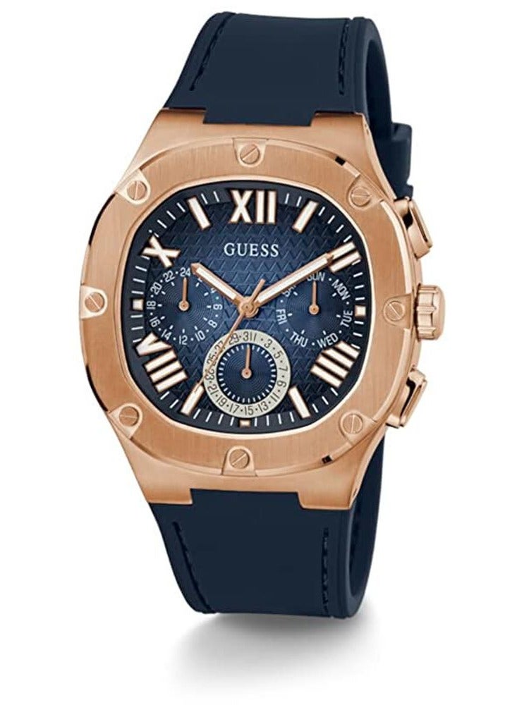 Guess Mens Blue Rose Gold Tone Multi-function Watch GW0571G2 - Image 2