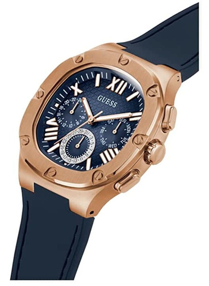 Guess Mens Blue Rose Gold Tone Multi-function Watch GW0571G2 - Image 3