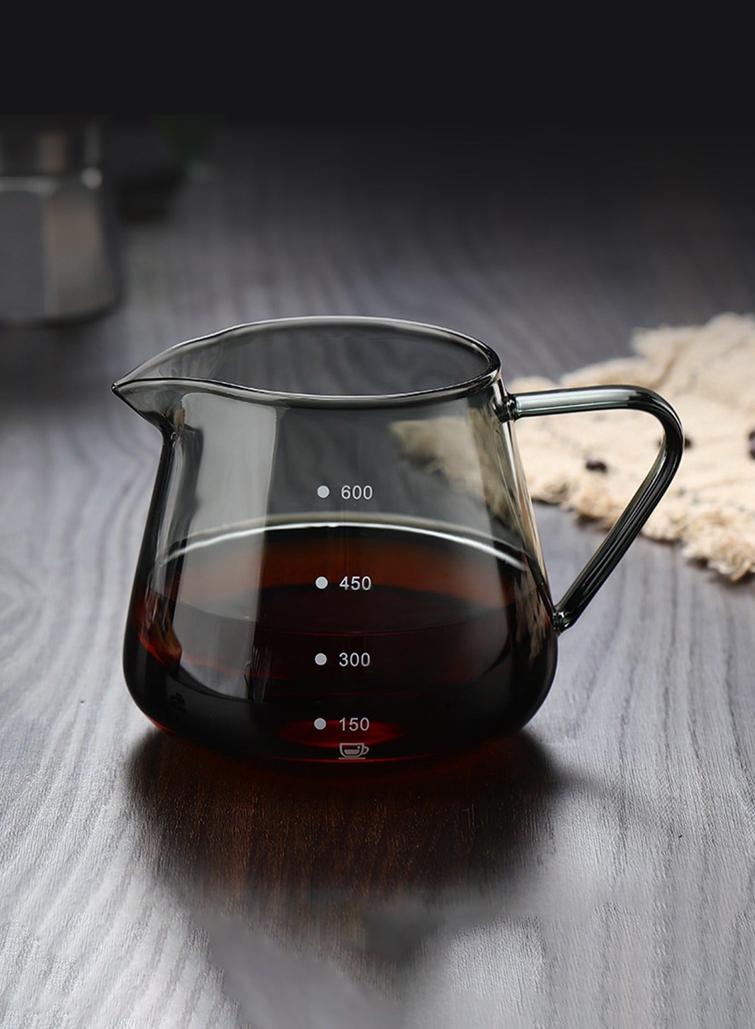 V60 Coffee Server for Pour Over Coffee Maker,Heat-Resistant Glass Tea Coffee Pot,Clear Coffee Carafe 600ml