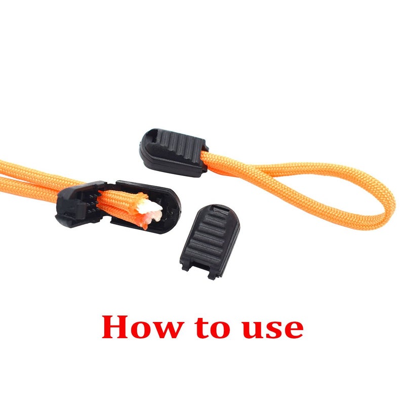 KEEJEA 25 Pack Zipper Pull Cord Lock Cord Ends Black Buckle for Paracord Cord ShoesMolle Backpack  - Image 4