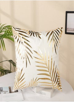 fashionhome Cushion Covers Decor Throw Pillow Cover Gold Leaves Printed Decorative Pillow Cushion Cover for Bedroom Sofa Car Home Decor  - Image 1