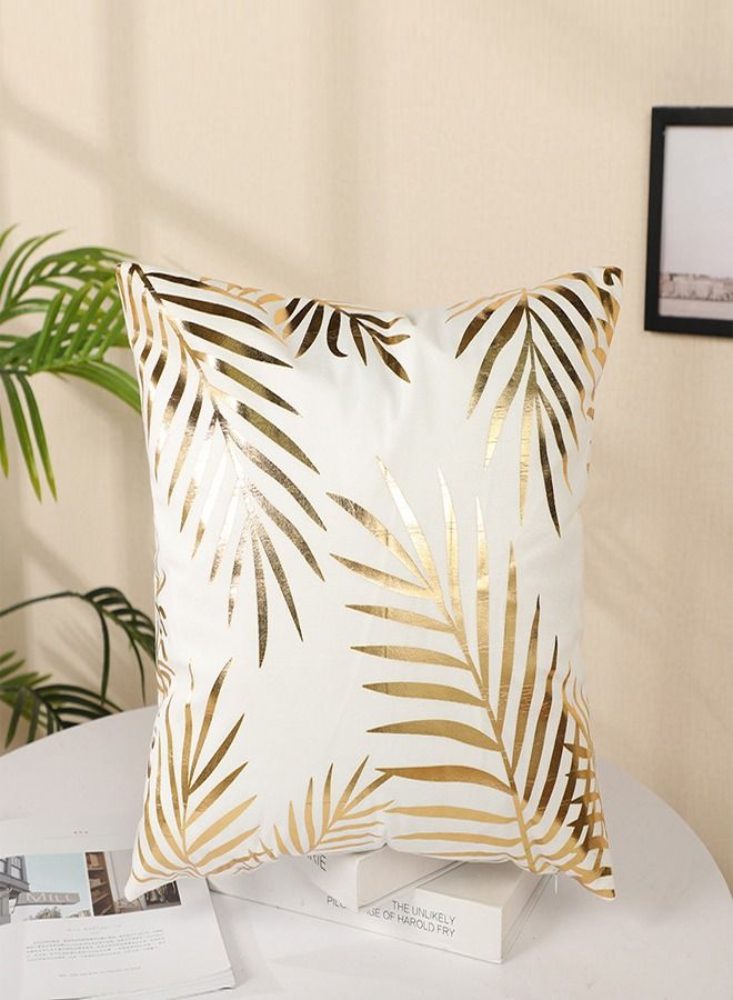 fashionhome أغطية وسائد ديكور أغطية وسائد رمي أوراق ذهبية مطبوعة أغطية وسائد زخرفية لغرفة النوم والأريكة والسيارة وديكور المنزل  - Image 1