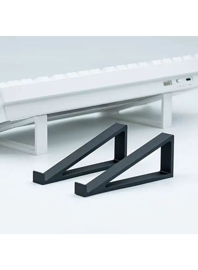 Black Keyboard Lifting Bracket 2pcs Non Slip Monitor Stand Height Adjustment - Image 4